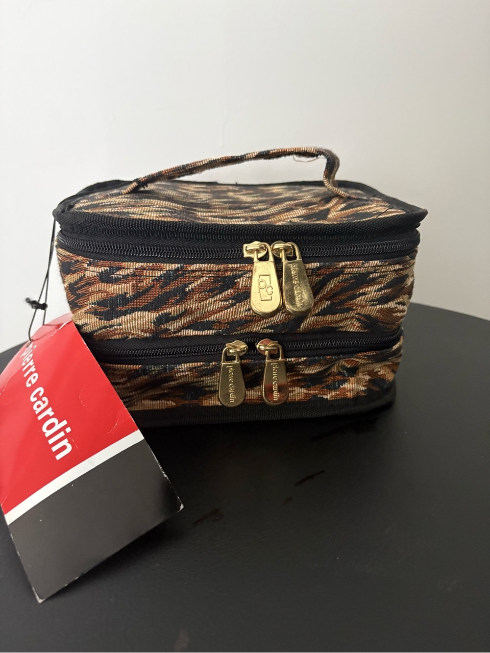 Vintage Pierre Cardin Ladies Designer Animal Print Travel Toiletry Bag NWT